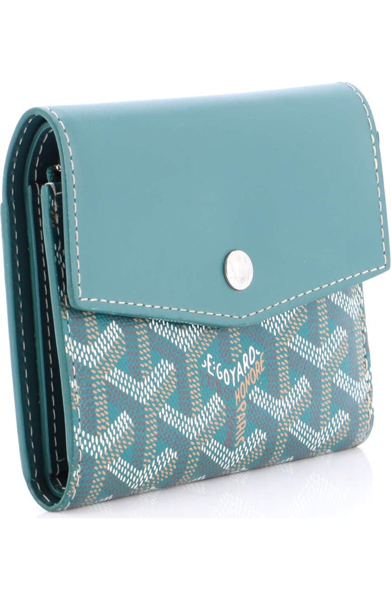 Pre-Owned Goyard Saint Gabriel Wallet Coated Canvas and Leather Compact, Alternate, color, Green