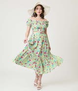 Unique Vintage Tiered Midi Skirt