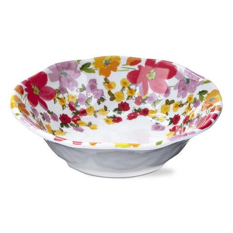 Springtime Floral Melamine Bowls Set of 4 Dishwasher Safe