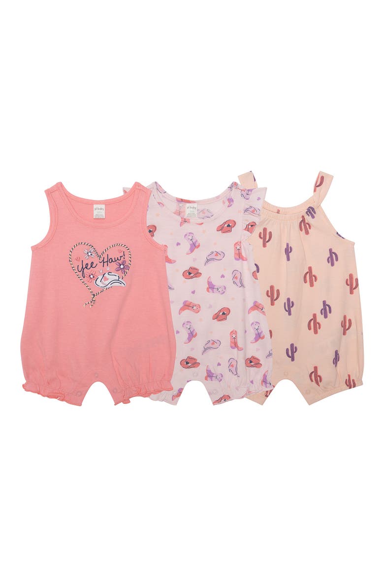 Assorted 3-Pack Western Rompers, Main, color, WESTERN