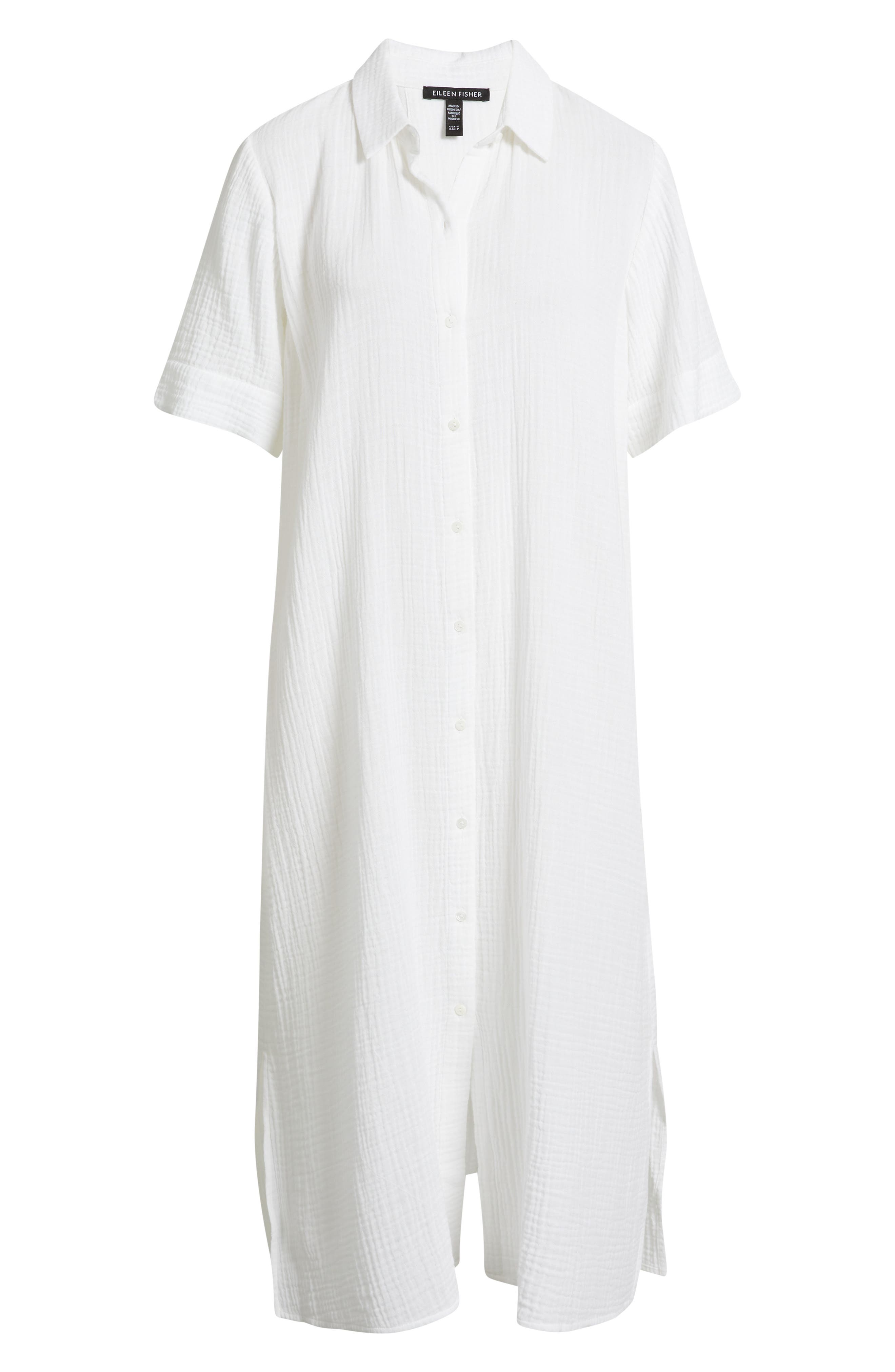 eileen fisher organic cotton shirt dress Washed Organic Cotton Poplin Classic Collar Shirtdress