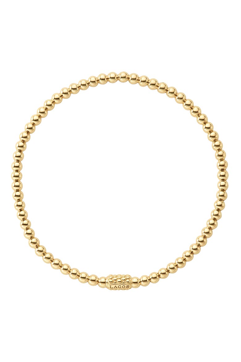 Caviar 18K Gold Ball Stretch Bracelet, Alternate, color, GOLD