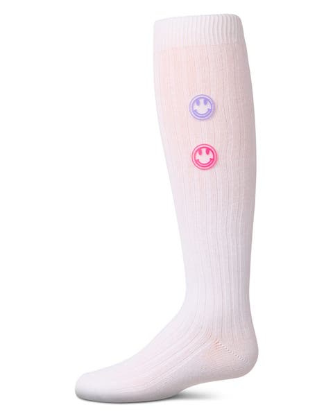 Rubber Smiley Face Rich Knee Sock (Little Kid & Big Kid)