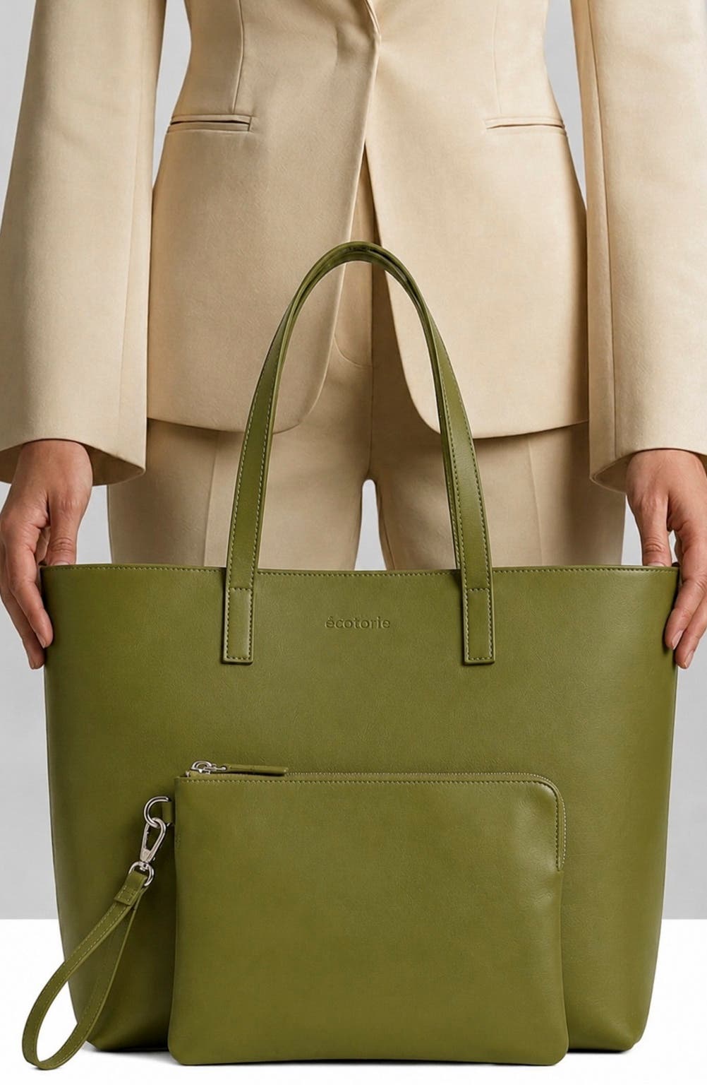 Agatha Leather Tote Bag, Alternate, color, SEA KELP