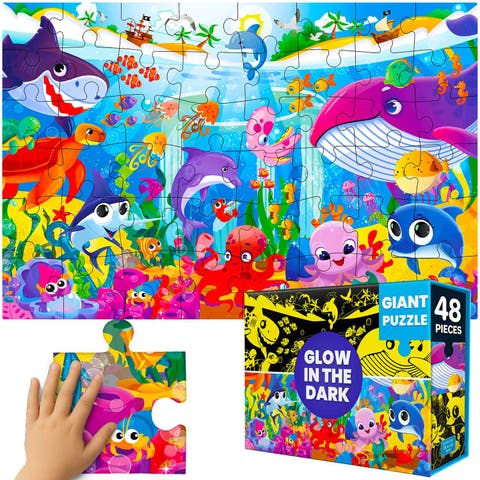 Giant Floor Puzzle Set for Kids - 48 Piece Jigsaw Puzzles