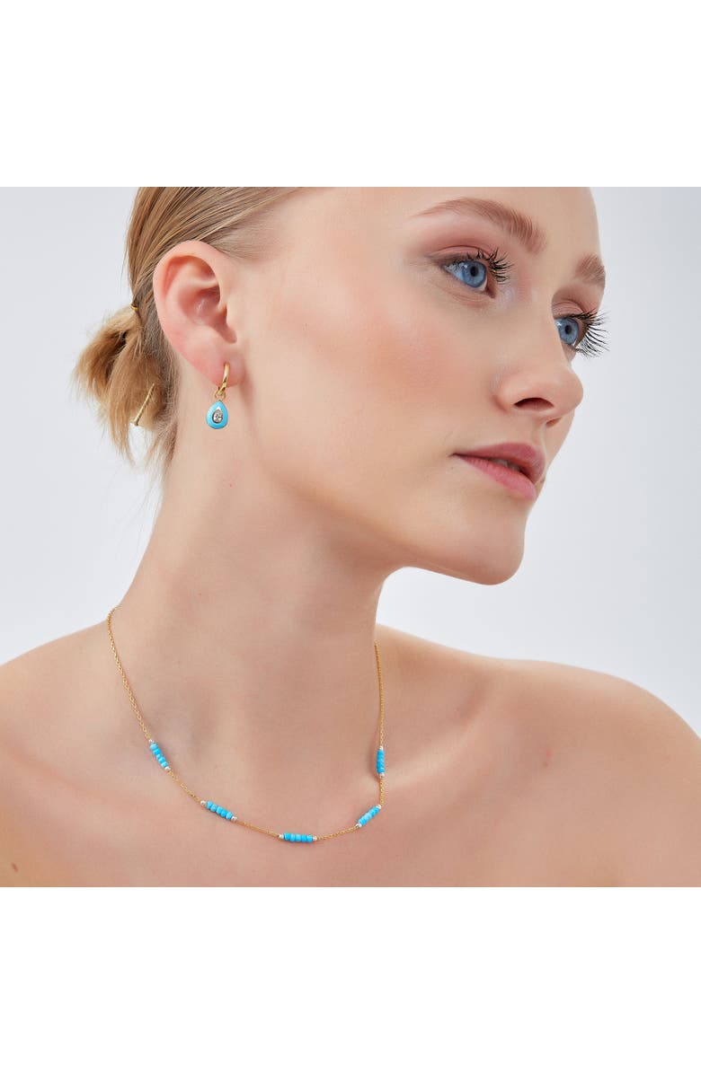 Spero London Turquoise Beaded Sterling Silver Chain Necklace in Gold, Alternate, color, Gold