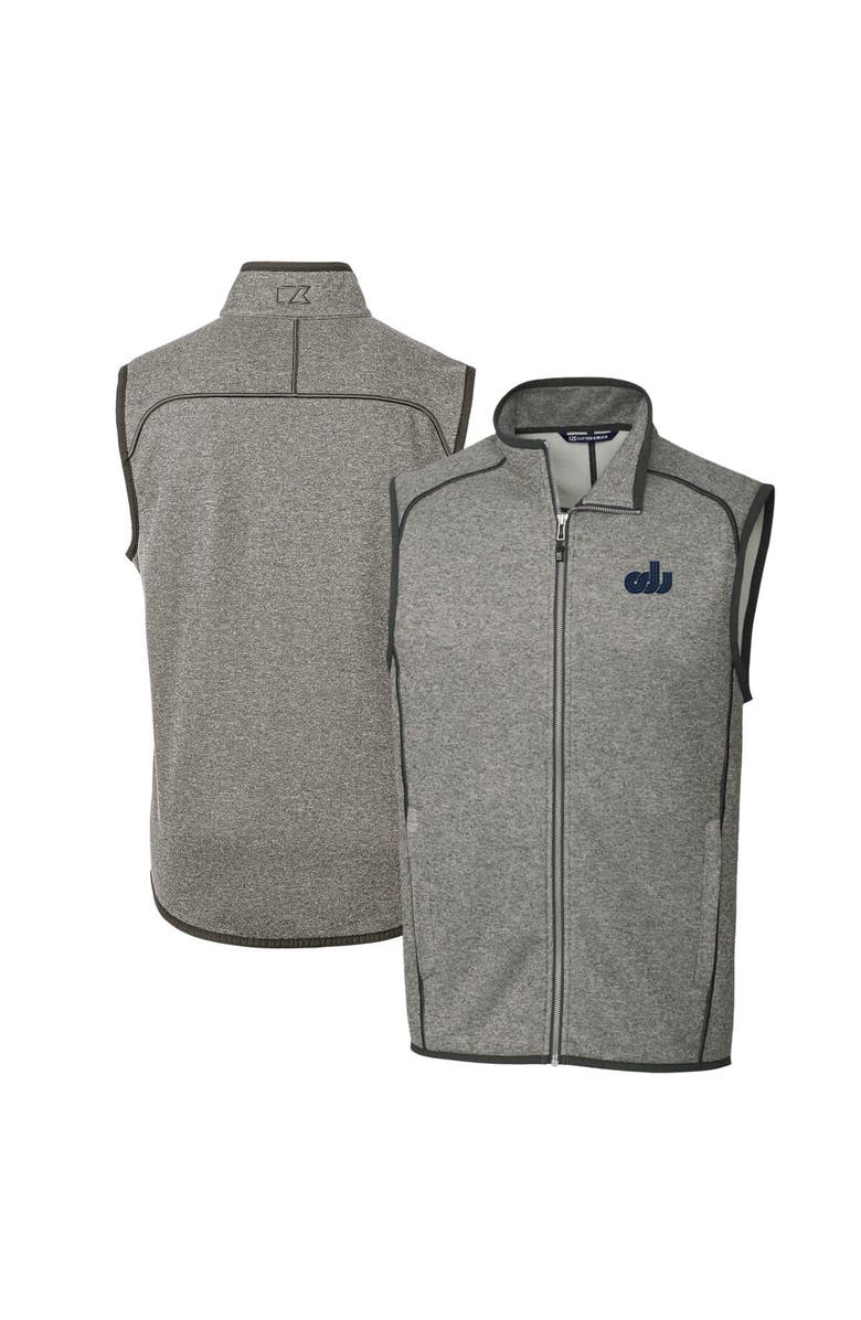 Cutter & Buck Men's Cutter & Buck Heather Gray Old Dominion Monarchs Mainsail Sweater-Knit Big & Tall Full-Zip Vest, Main, color, 