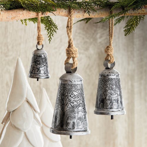 Tag Forest Etched Bell In Silver