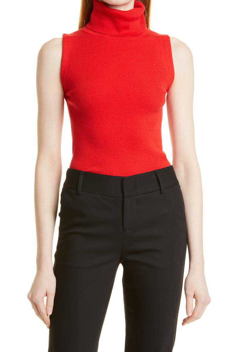 Alice + Olivia Darcey Sleeveless Turtleneck Sweater, Main, color, 