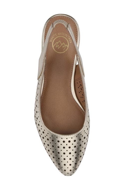 White Mountain Footwear Boronic Slingback Kitten Heel Pump In Light Gold Metallic Smooth