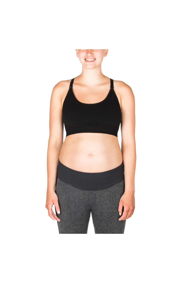 Modern Eternity Maternity Bella Yoga - Maternity Nursing Yoga Bra, Main, color, Black