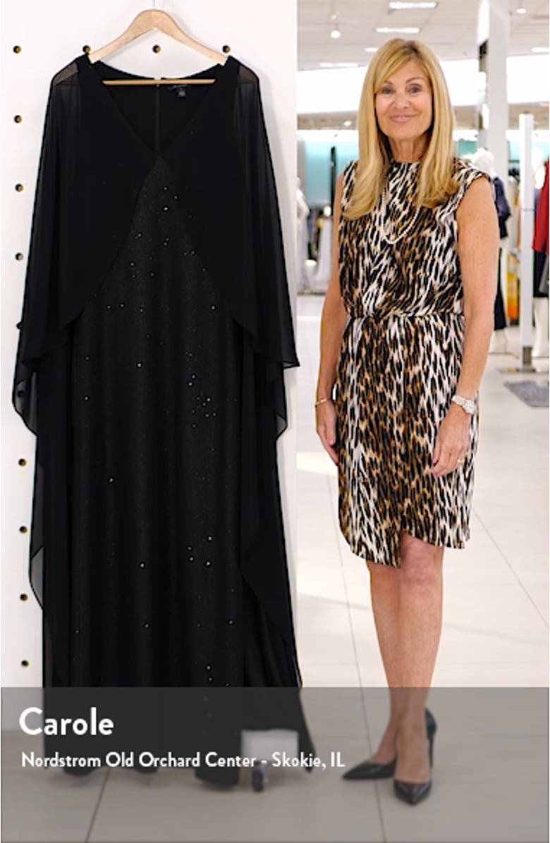 Sculpted Sequin Tuck Knit Gown, sales video thumbnail