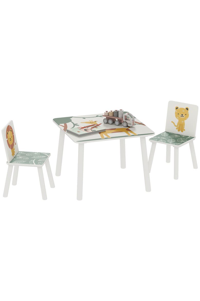 3-Piece Kids Table & Chairs Set, Bedroom/Nursery/Playroom, Main, color, Green