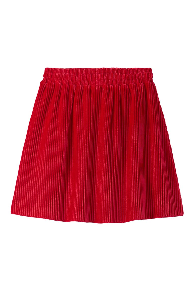 Kids' Chex Pleated Velour Skirt, Alternate, color, CHEX RED