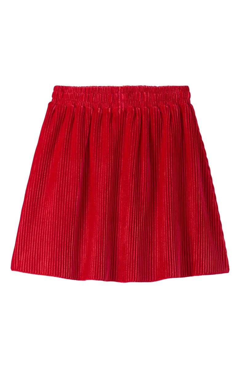 Hatley Kids' Chex Pleated Velour Skirt, Alternate, color, Chex Red