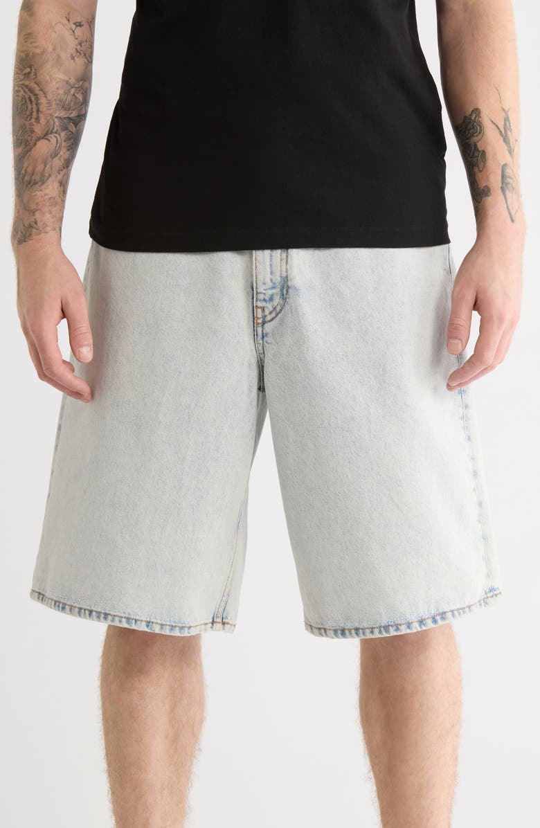 Off-White Single Arrow Skate Denim Shorts, Main, color, Denim Shore Bleach Blue