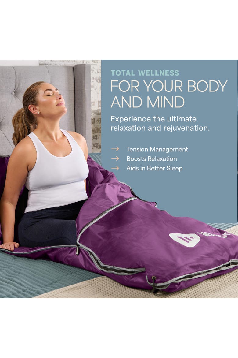 BioRemedy Infrared Sauna Blanket Portable Full Body Detox & Relaxation, Alternate, color, Regular Purple