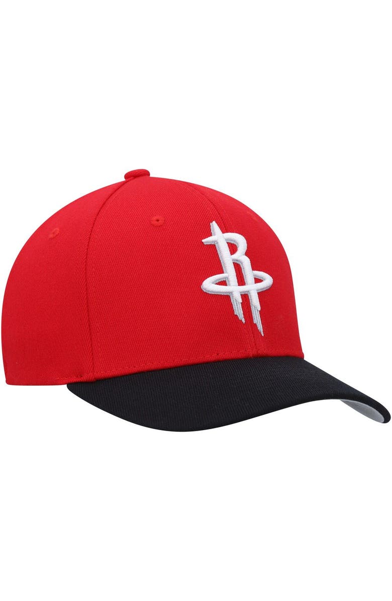 Mitchell & Ness Men's Mitchell & Ness Red/Black Houston Rockets MVP Team Two-Tone 2.0 Stretch-Snapback Hat, Alternate, color, 
