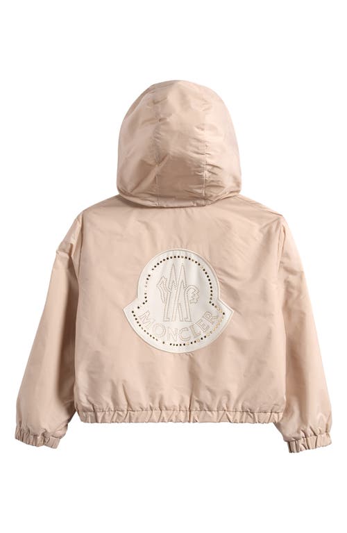 Moncler Kids' Saria Hooded Rain Jacket In Light Beige