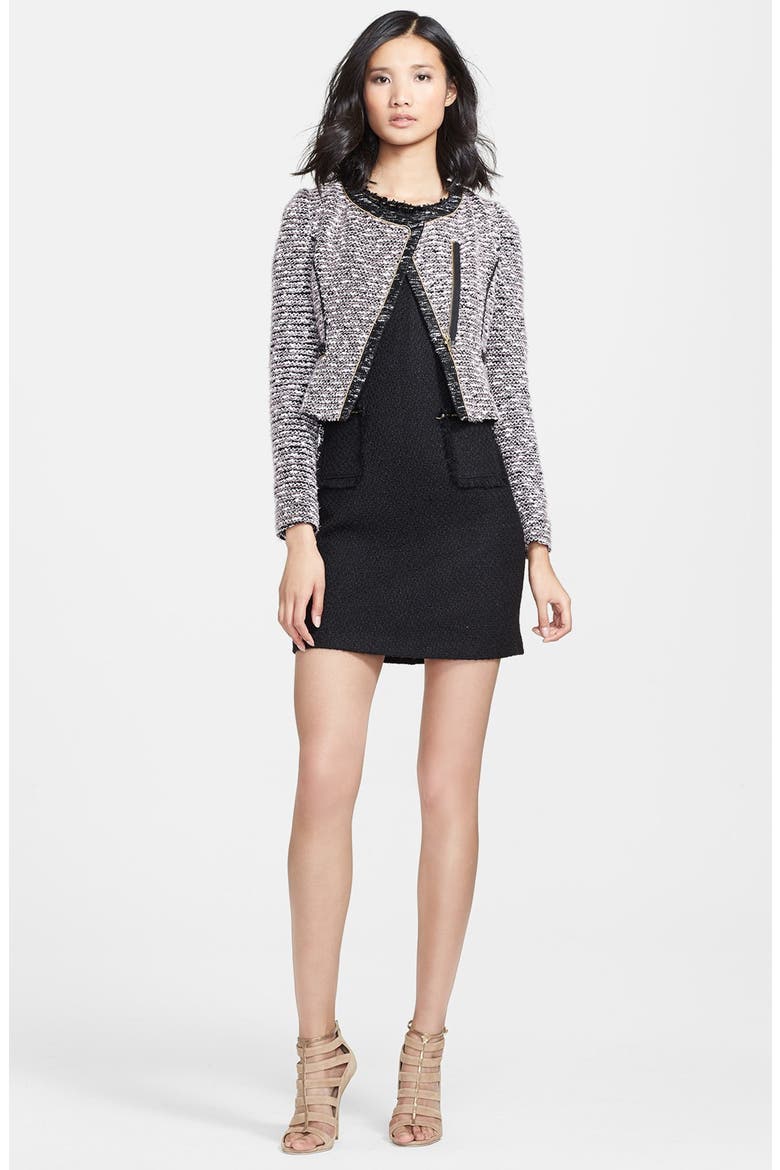 'Lisette' Cropped Tweed Jacket, Main, color, PINK