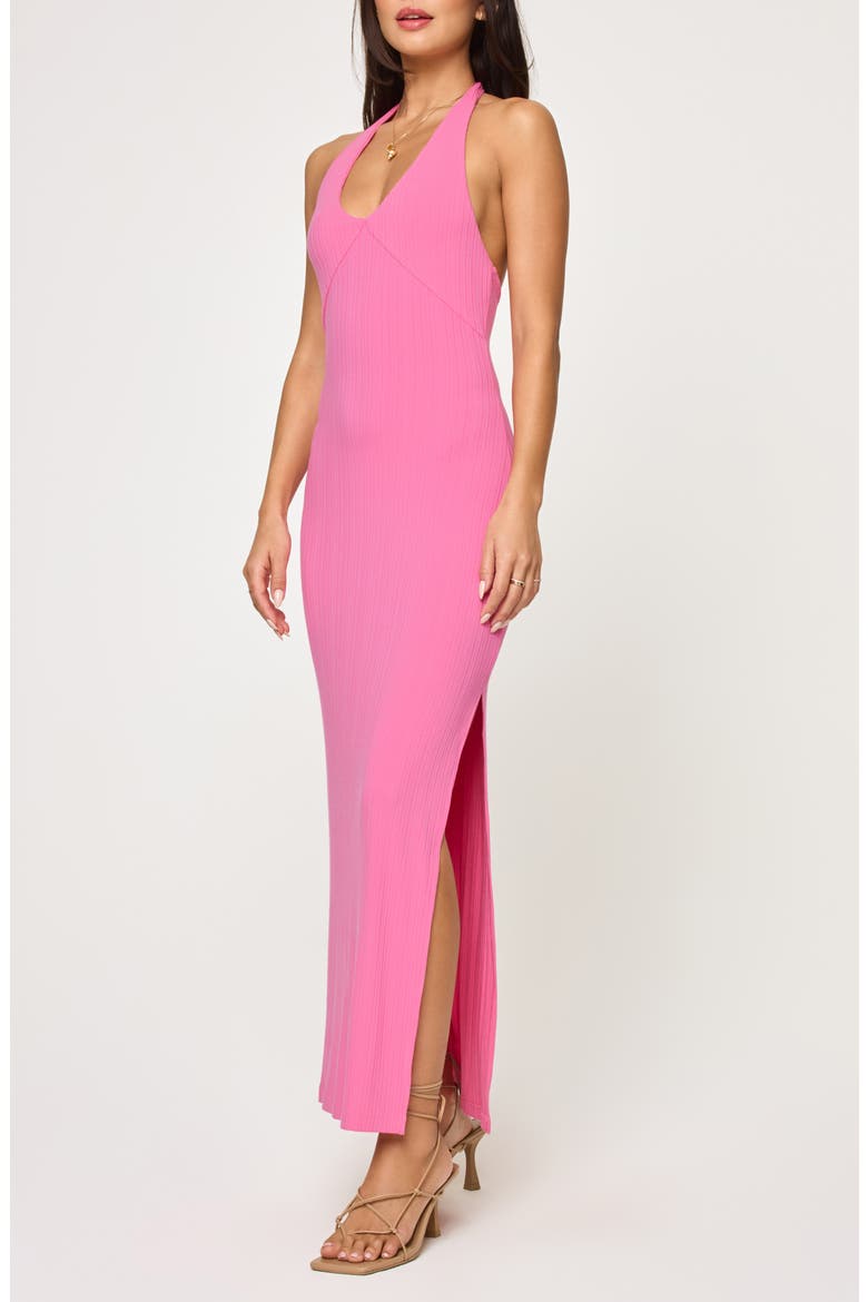Skye Halter Rib Cover-Up Maxi Dress, Alternate, color, BUBBLEGUM PINK