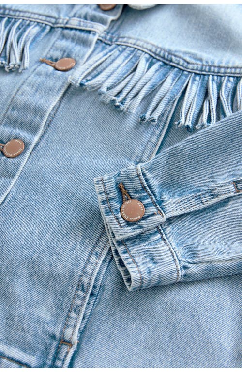 Next Kids' Fringe Denim Trucker Jacket In Blue