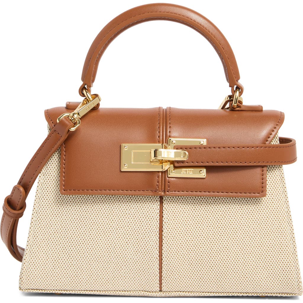 Jw Pei Elise Canvas & Faux Leather Top Handle Bag In Brown
