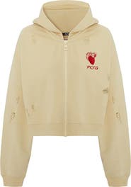 PCFG Cotton Destroyed Zip Up Hoodie