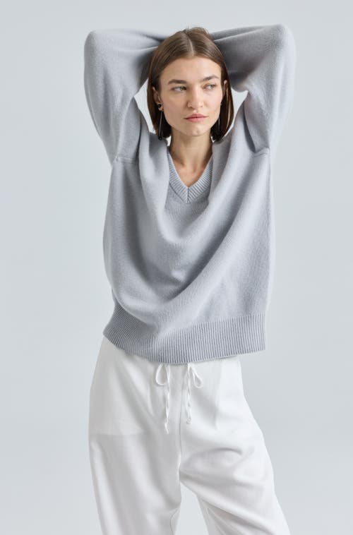 Almina Concept Wool V Neck Sweater In Blue