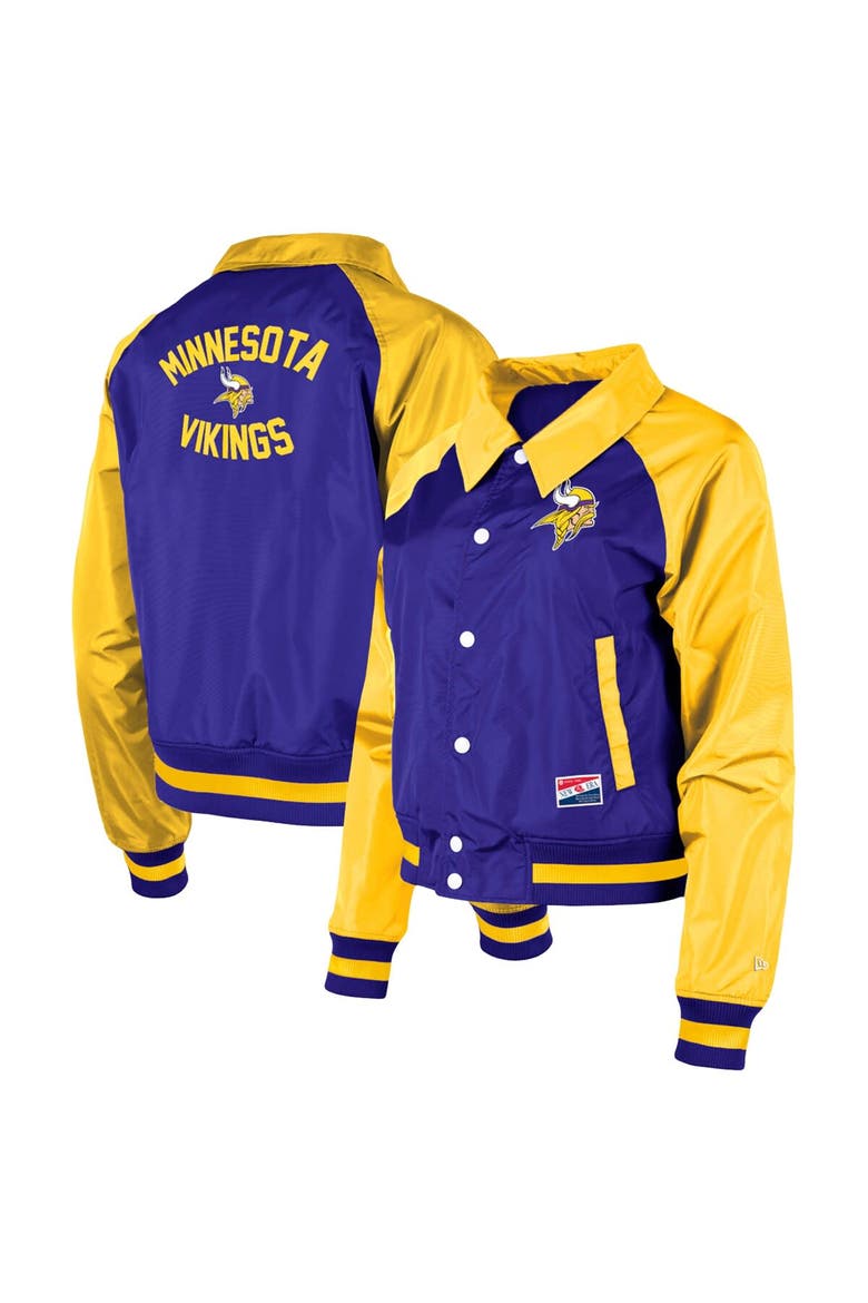 Women's New Era Purple Minnesota Vikings Coaches Raglan Full-Snap Jacket, Alternate, color, Purple