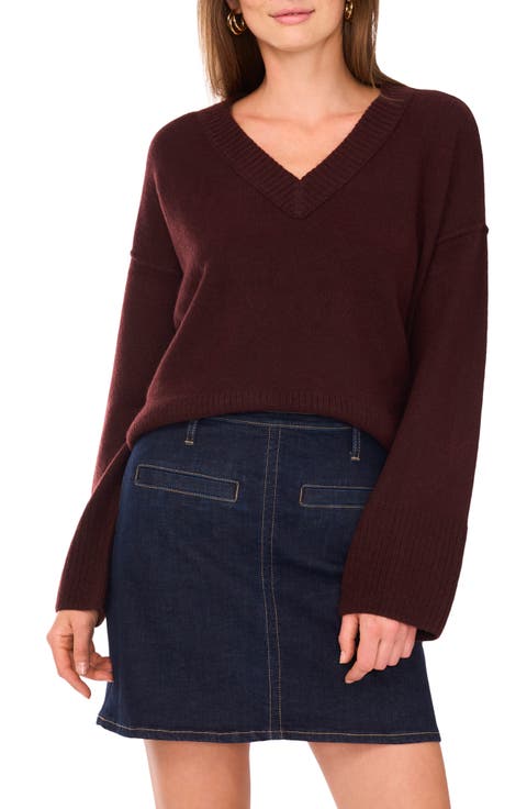 High-Low V-Neck Sweater