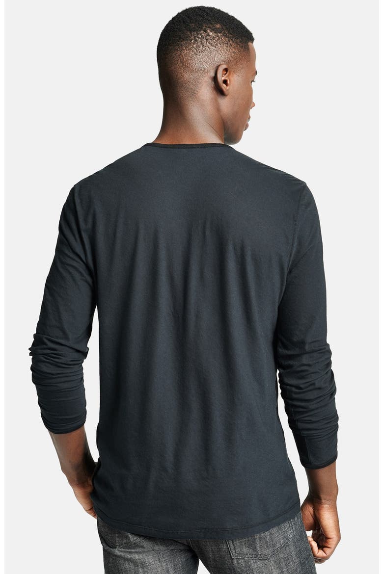 Collection Jersey Cotton Henley, Alternate, color, BLACK