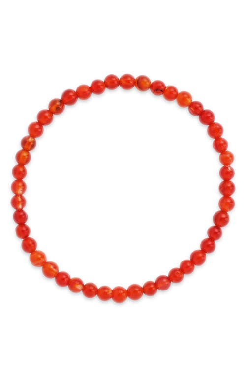 Sterling Forever Red Agate Beaded Stretch Bracelet In Red