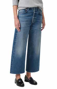 Citizens of Humanity Ayla High Waist Raw Hem Ankle Baggy Wide Leg Jeans