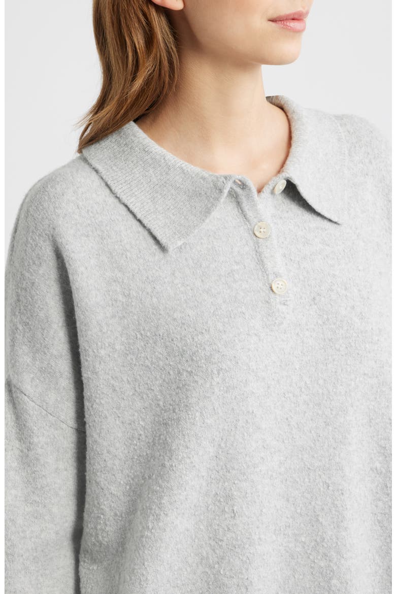 Jesse Knit Polo Sweater, Alternate, color, HEATHER GREY