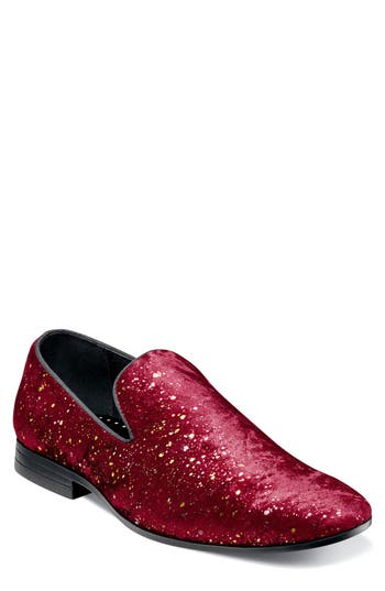 Stacy Adams Stellar Glitter Slip-on Loafer In Burgundy
