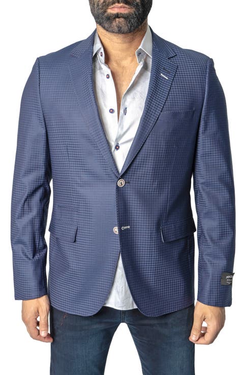 Socrates Check Stretch Wool Blend Blazer