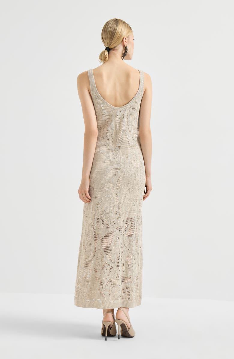 Brunello Cucinelli Dazzling water lilies dress, Alternate, color, Beige