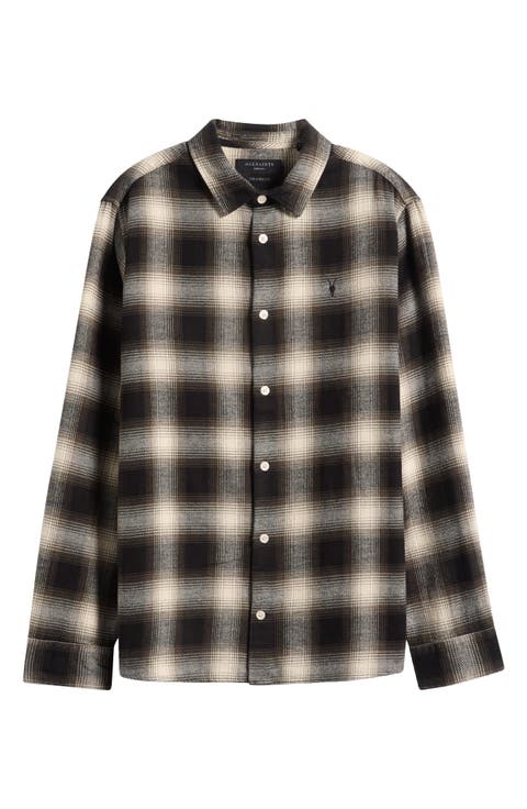 Baseline Shadow Check Cotton Button-Up Shirt