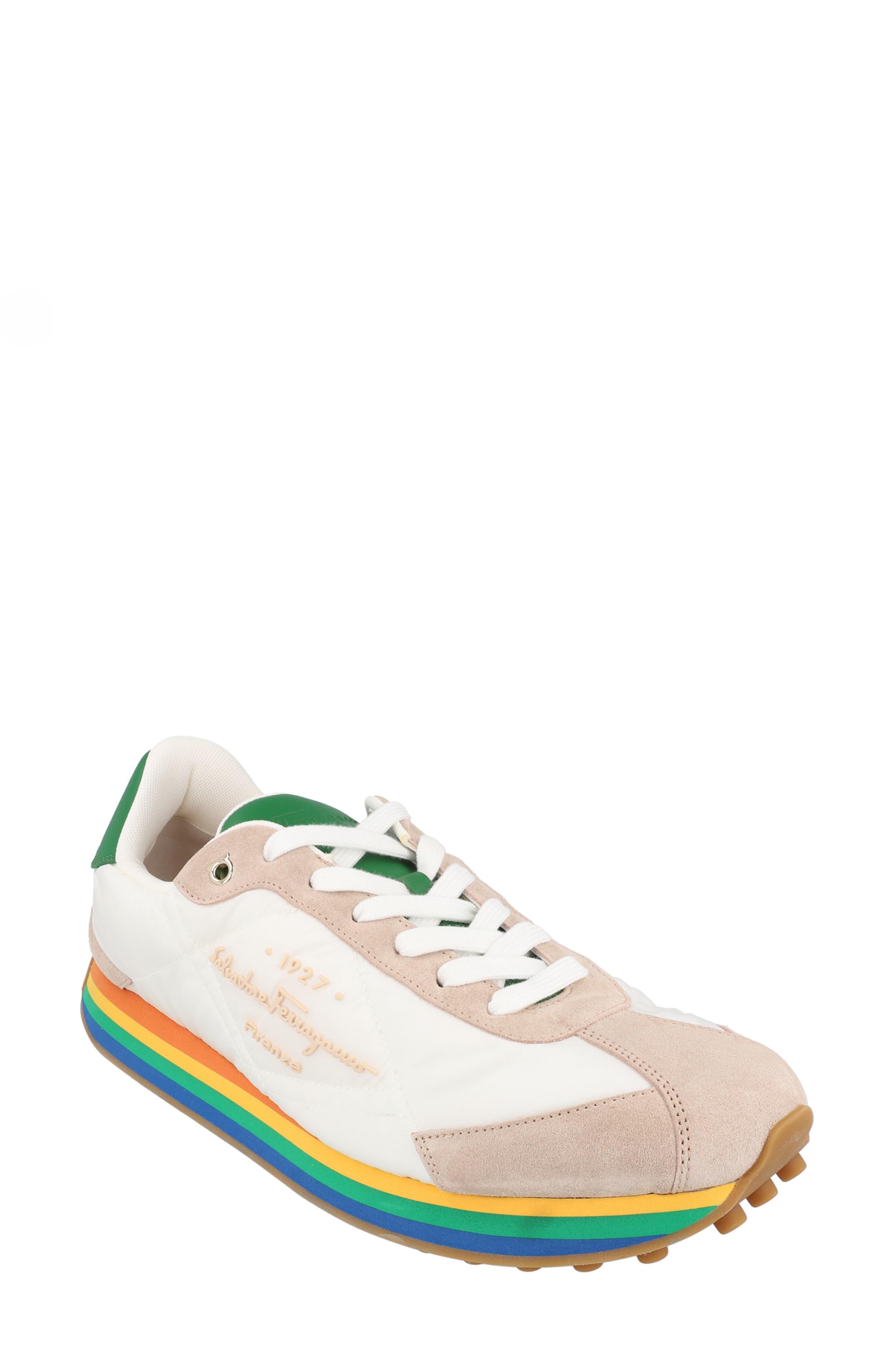 FERRAGAMO Striped Sole Sneaker, Main, color, 
