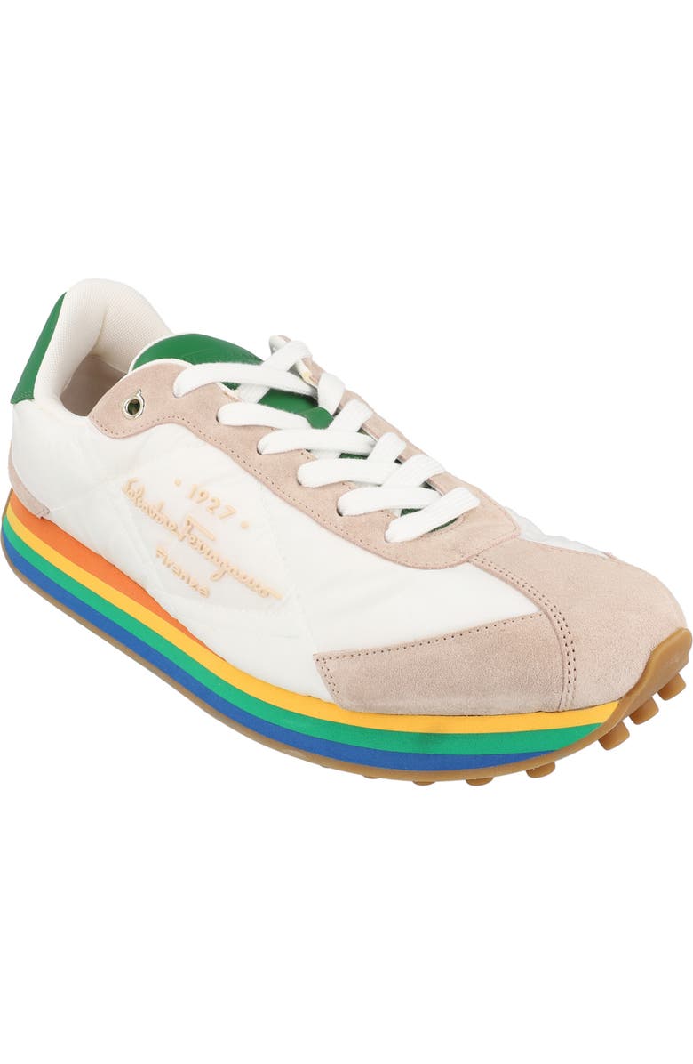 FERRAGAMO Striped Sole Sneaker, Main, color,
