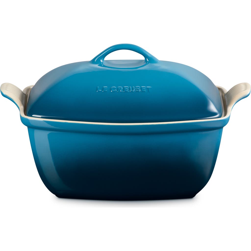 Le Creuset Heritage 4.5-quart Covered Rectangular Stoneware Casserole In Blue