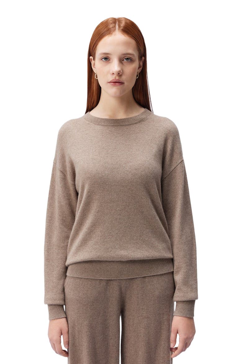 Cashmere Asymmetrical Sweater, Alternate, color, taupe