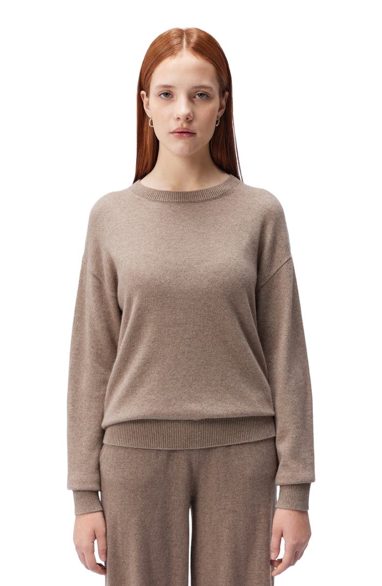 GOBI Mongolian Cashmere Cashmere Asymmetrical Sweater, Alternate, color, Taupe