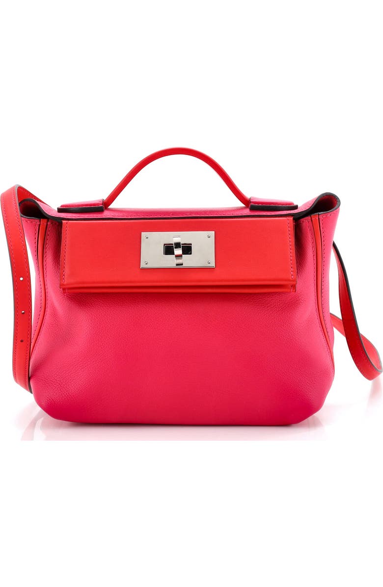 Pre-Owned Hermes 24/24 Bag Bicolor Evercolor with Swift 21, Main, color, Rose Mexico