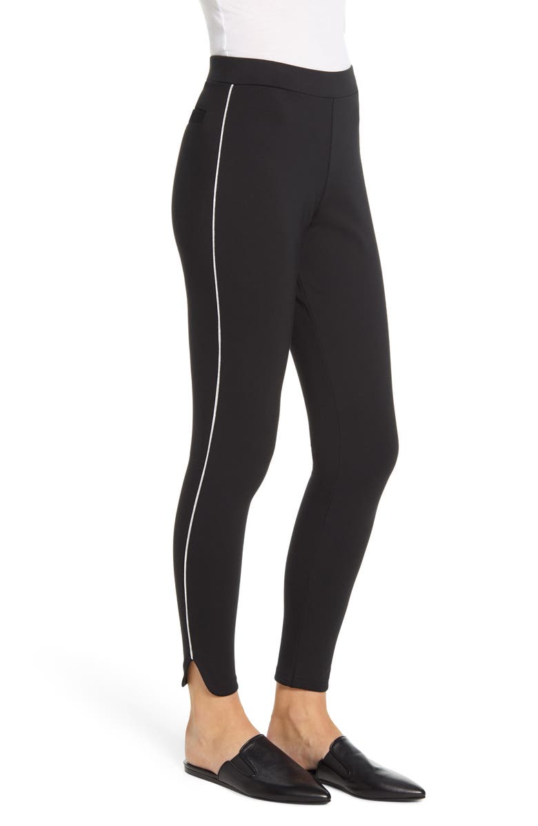 Nordstrom Ponte Metallic Stripe Tuxedo Leggings, Alternate, color,