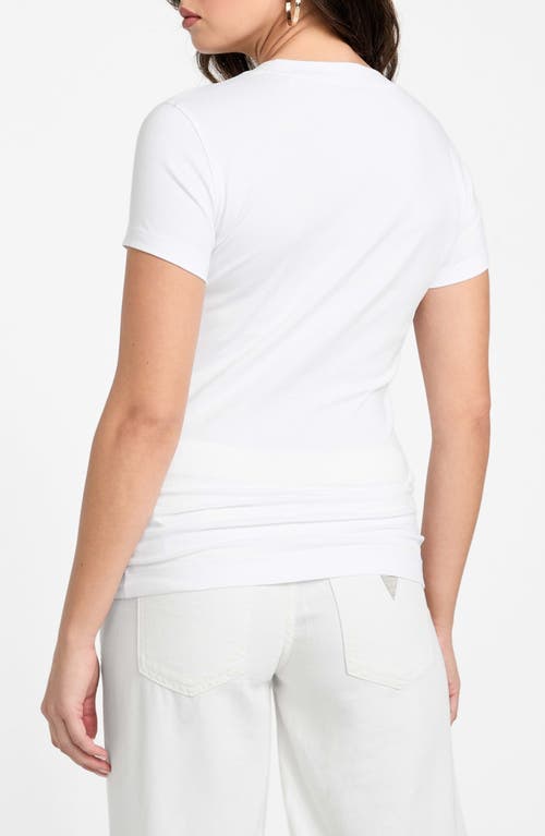 Guess Studded Logo Graphic T-shirt In White