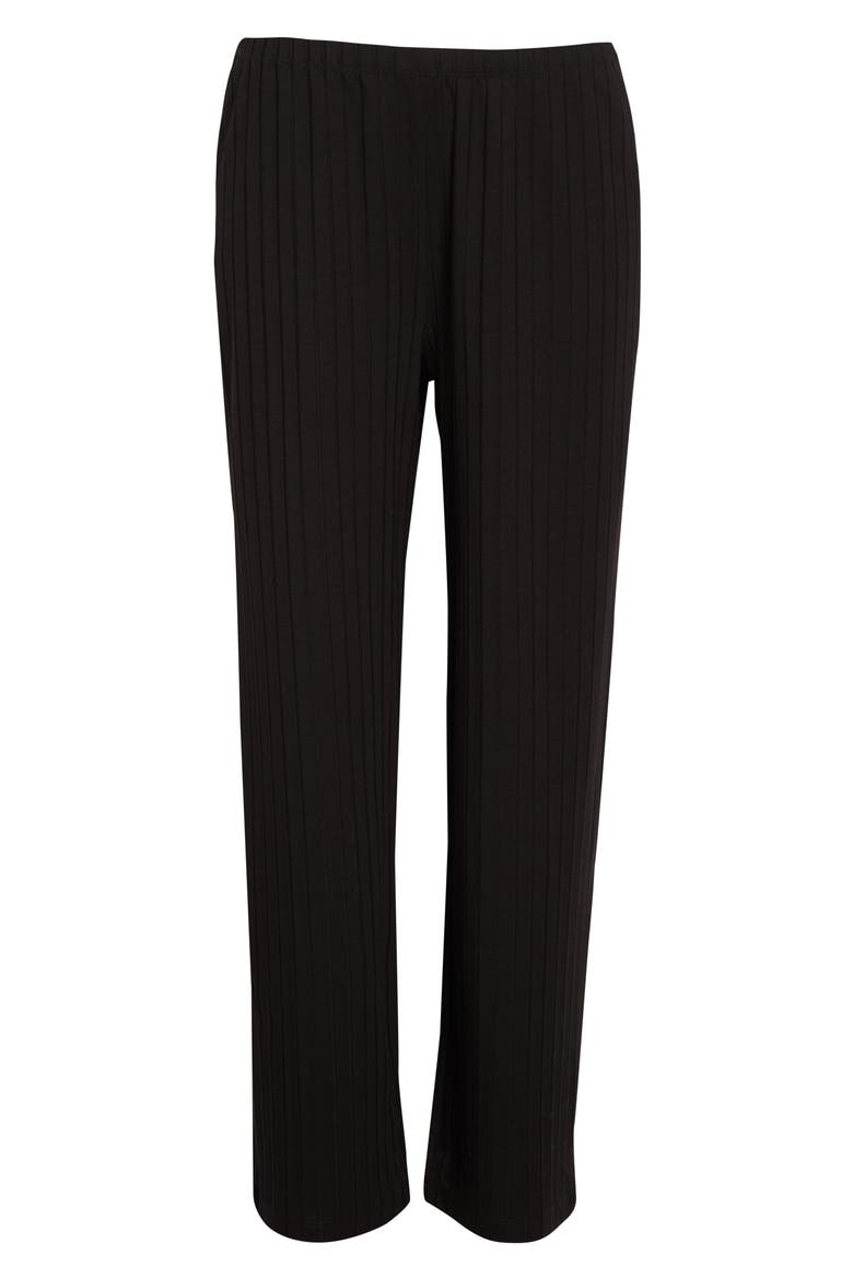 Rib Ankle Pant, Alternate, color, BLACK