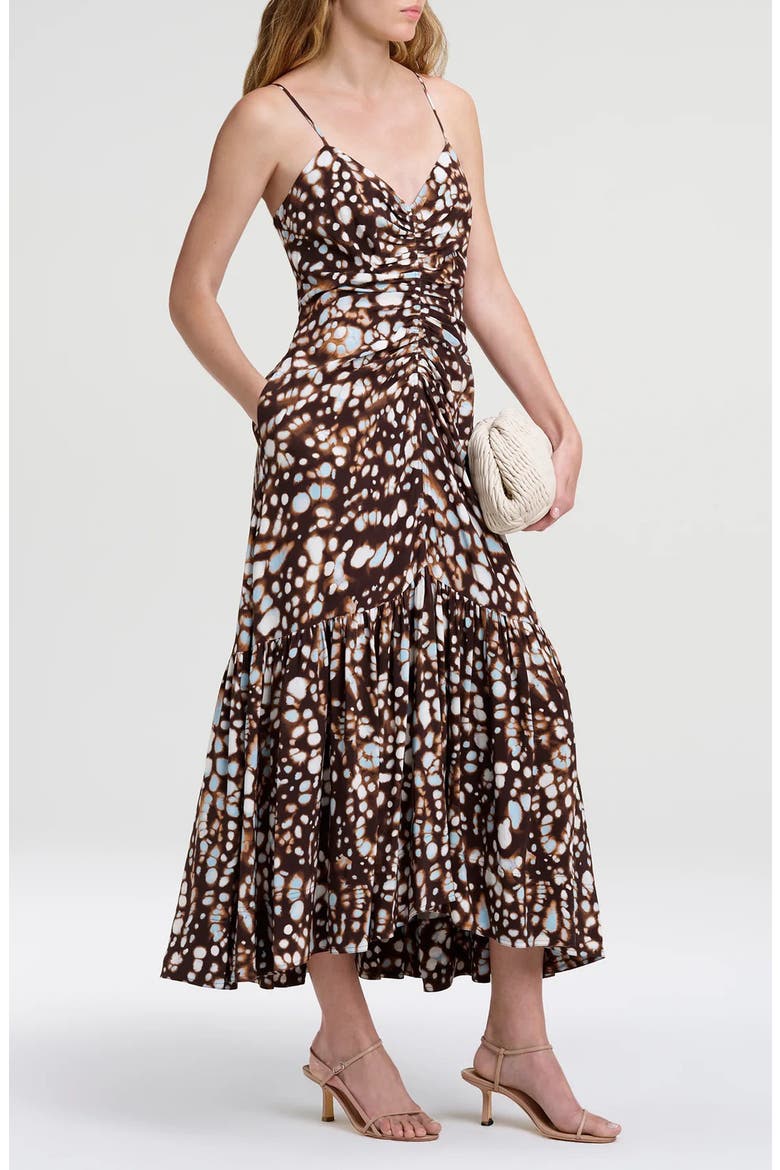 Lindsey Print Ruched Dress, Alternate, color, GANACHE MULTI