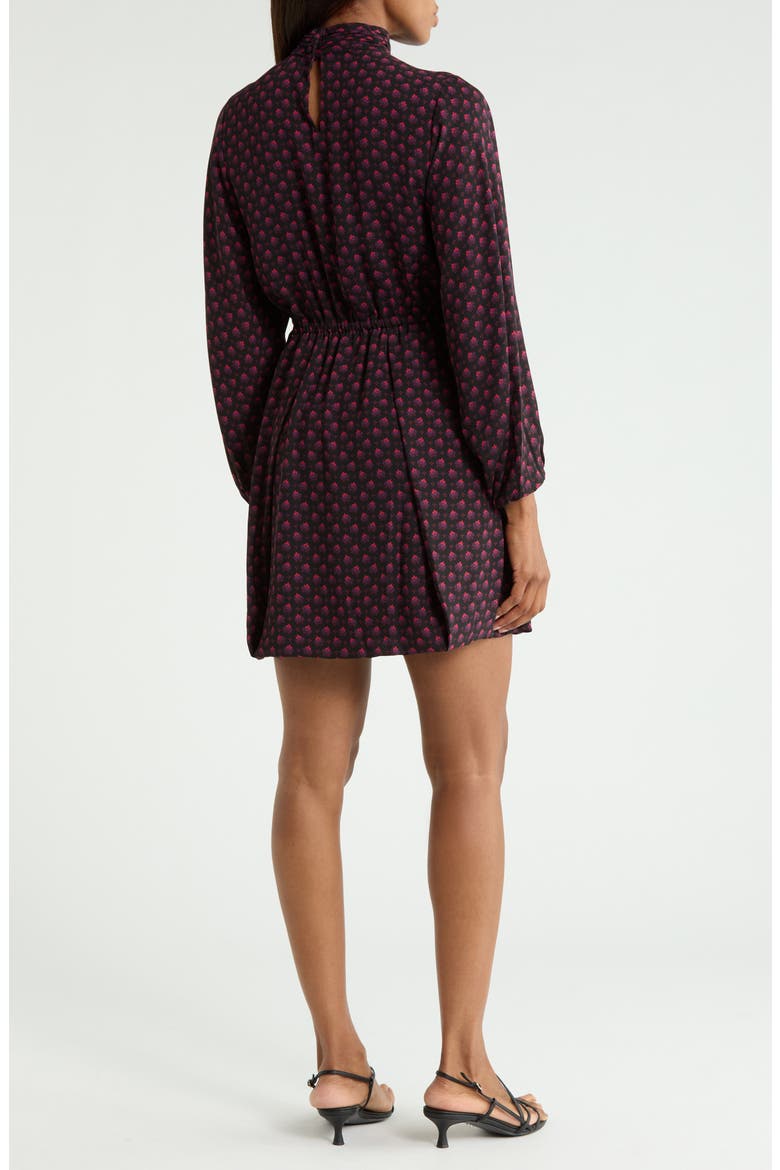 Alex Bubble Hem Long Sleeve Dress, Alternate, color, GEO STAR BLACK MULTI